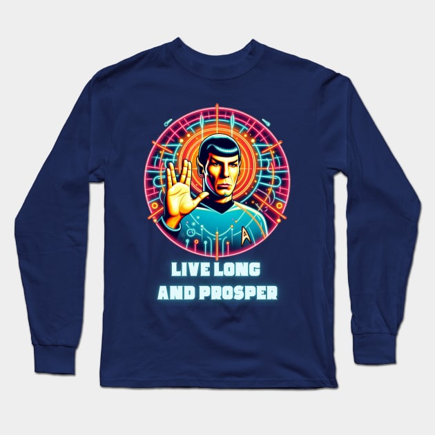 Spock - Neon Prosperity Long Sleeve T-Shirt by Tiger Mountain Design Co.